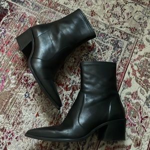 Zara Heeled Leather Ankle Boots